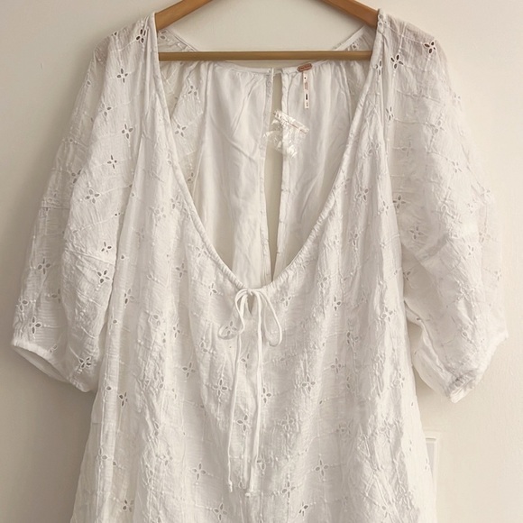 NWOT Free People Bop Around Romper Ivory White - Picture 11 of 16
